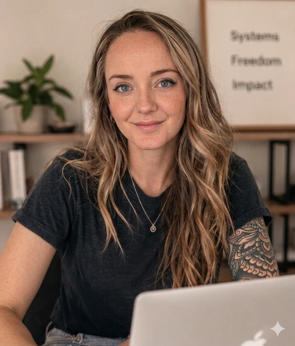 Erin Cronin at her desk